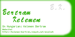 bertram kelemen business card